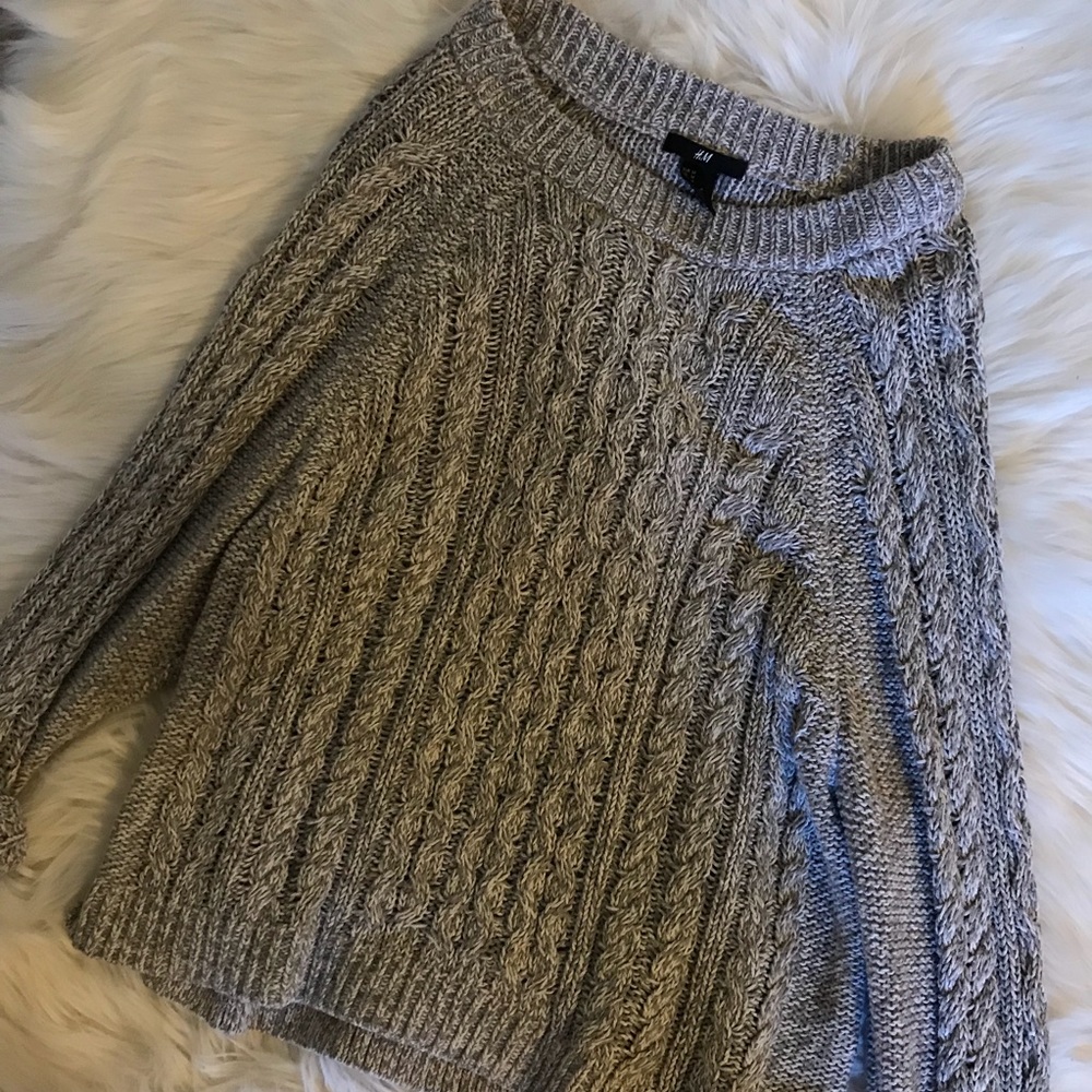 Gray H&M Cableknit Chunky Sweater Juniors